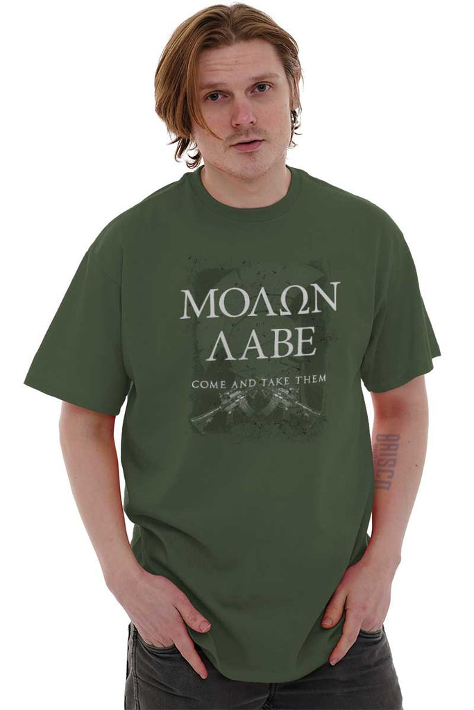 Male_MilitaryGreen2|Molon Labe T-Shirt|Tactical Tees