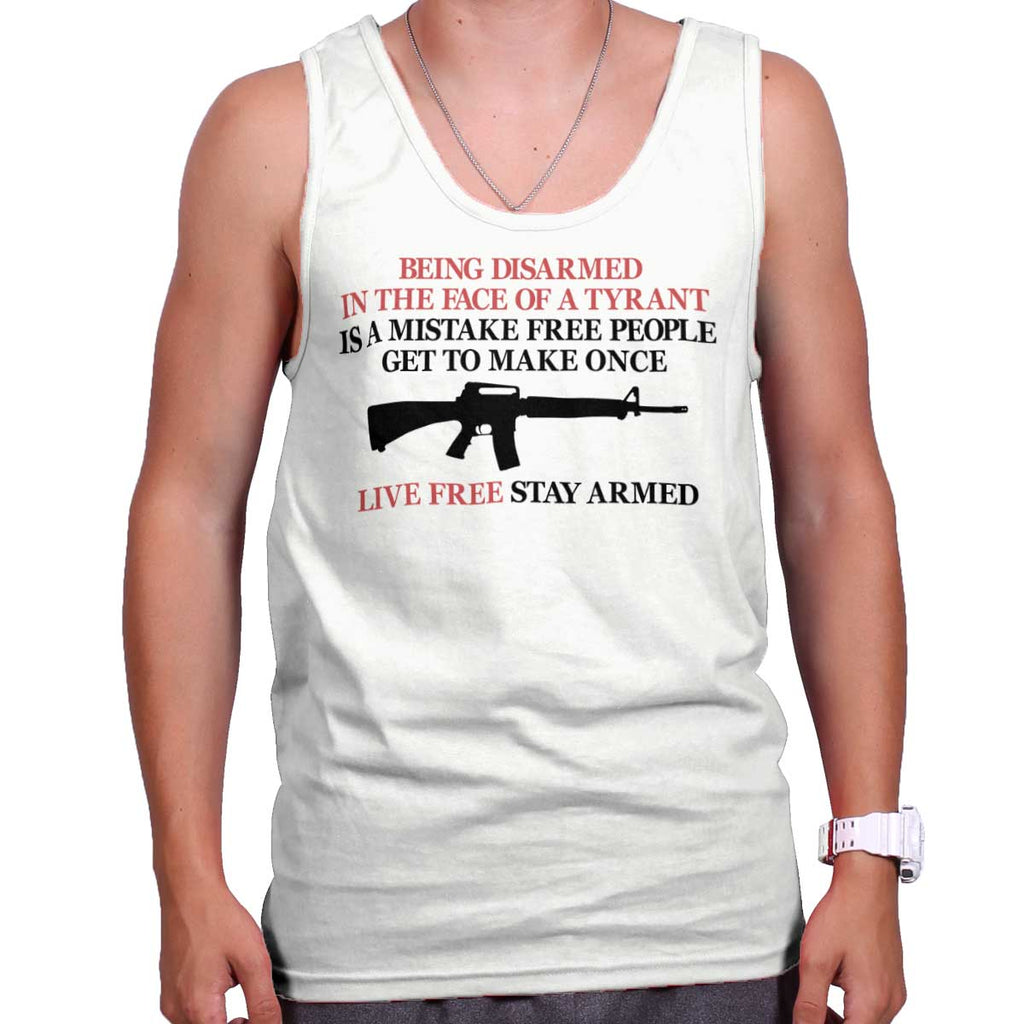 White|Live Free Stay Armed Tank Top|Tactical Tees