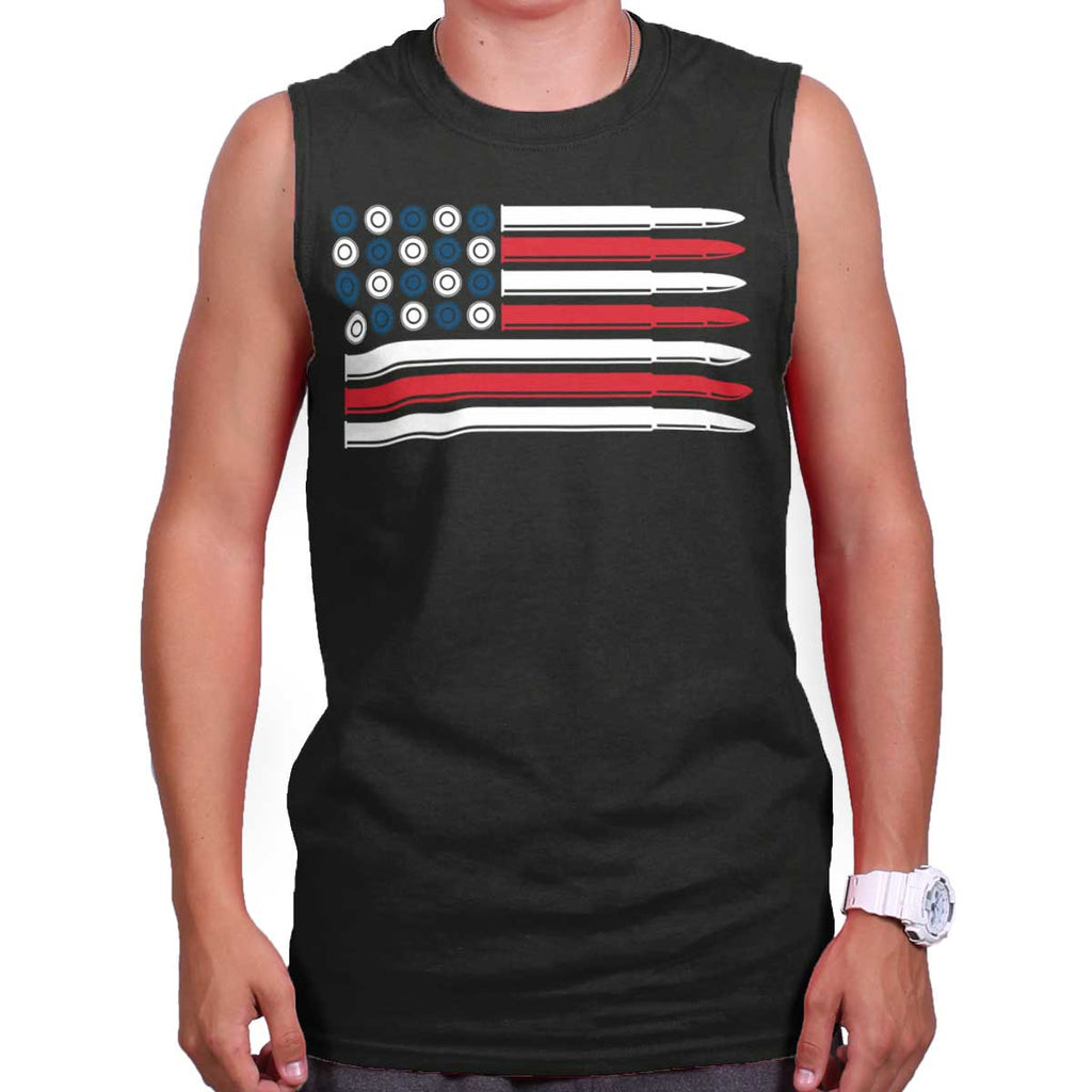 Black|Bullet Flag Sleeveless T-Shirt|Tactical Tees