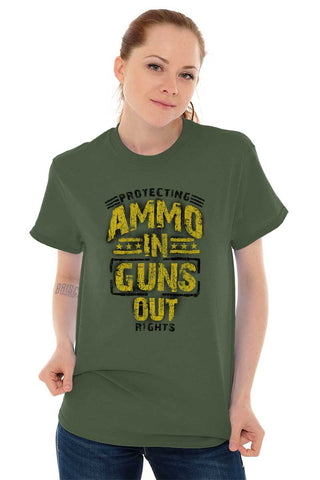 Male_MilitaryGreen1|Ammo In Guns Out Protecting Rights T-Shirt|Tactical Tees