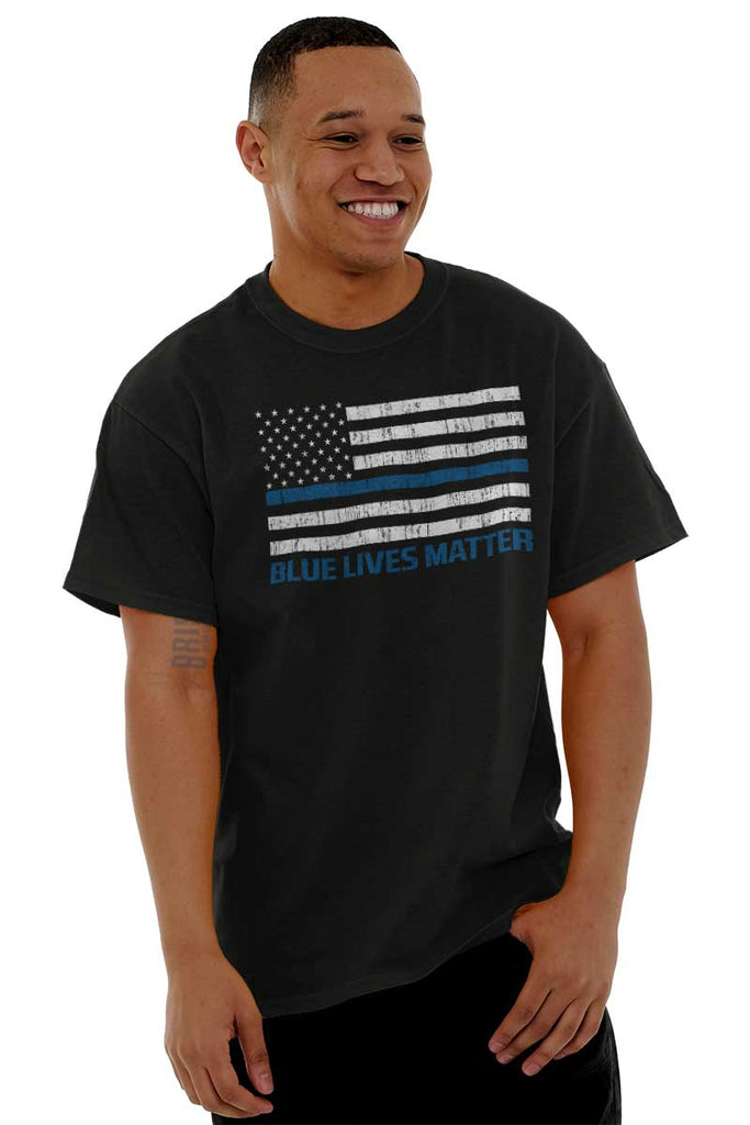 Male_Black3|Blue Lives Matter Flag T-Shirt|Tactical Tees