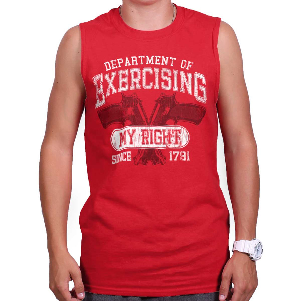 Red|DepartMalet of Exercising My Right Sleeveless T-Shirt|Tactical Tees