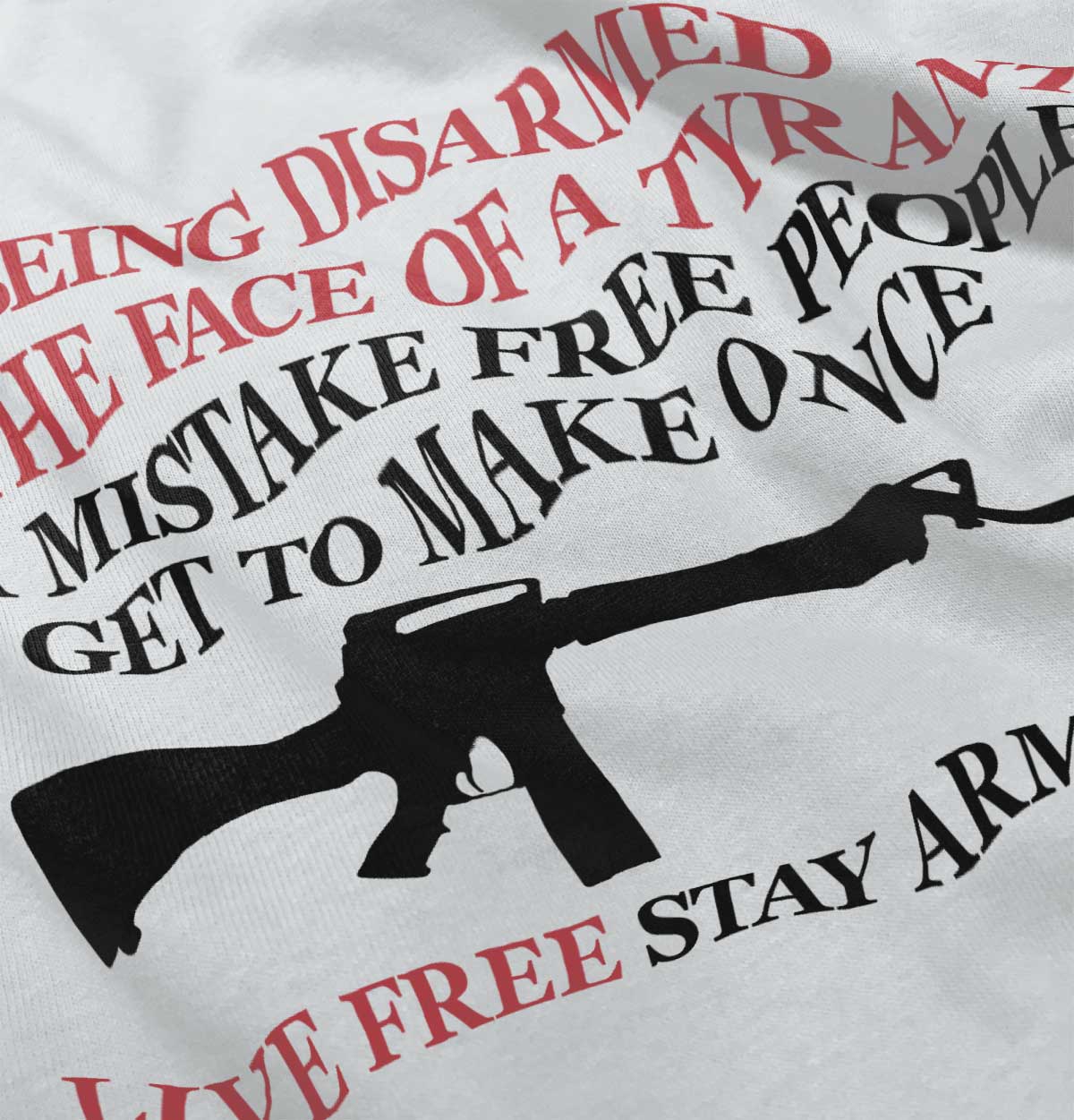 White|Live Free Stay Armed Sleeveless T-Shirt|Tactical Tees