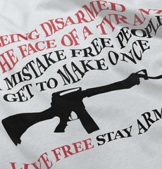 White|Live Free Stay Armed Sleeveless T-Shirt|Tactical Tees
