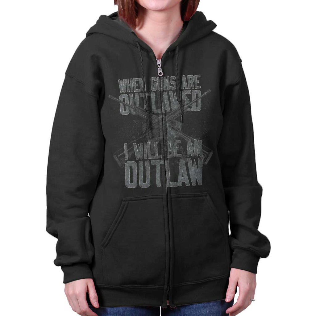 Black|Outlaw Zip Hoodie|Tactical Tees