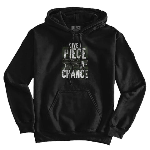 Black|Give Piece a Chance Hoodie|Tactical Tees