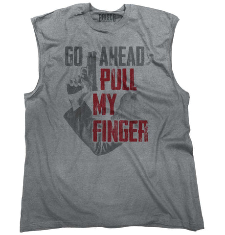 SportGrey|Go Ahead Pull My Finger Sleeveless T-Shirt|Tactical Tees