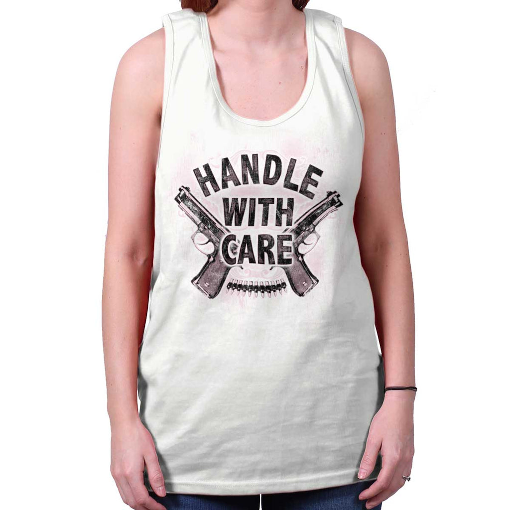White|Handle With Care Tank Top|Tactical Tees