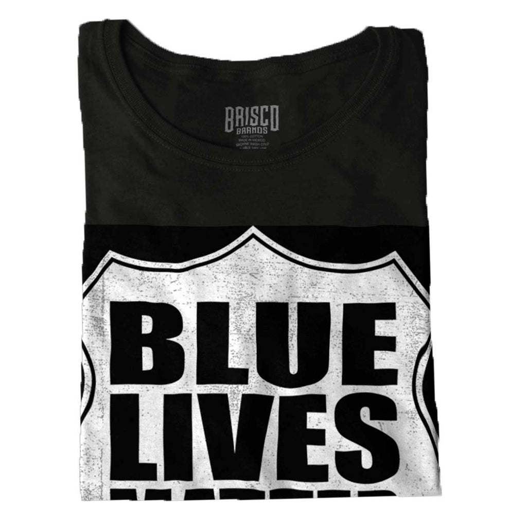 Black|Blue Lives Matter Shield Ladies T-Shirt|Tactical Tees