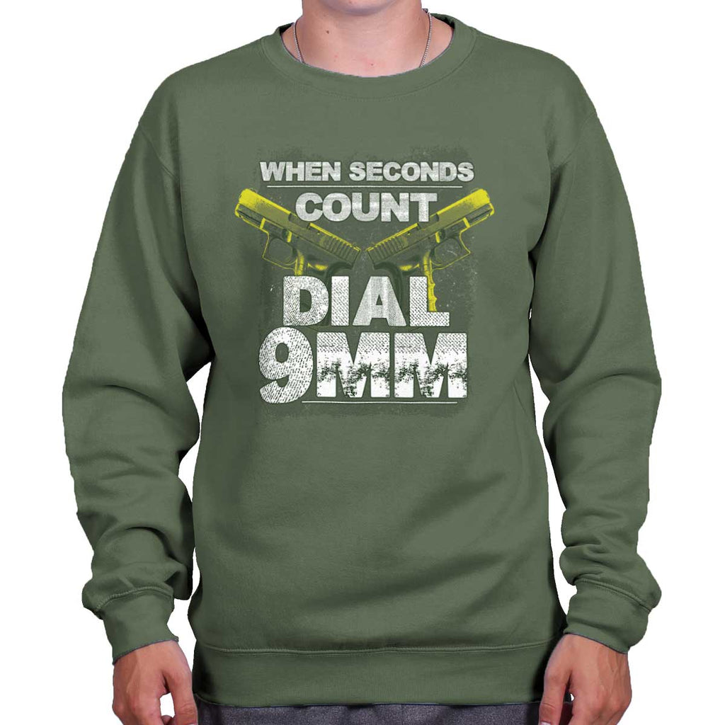MilitaryGreen|Dial 9mm Crewneck Sweatshirt|Tactical Tees