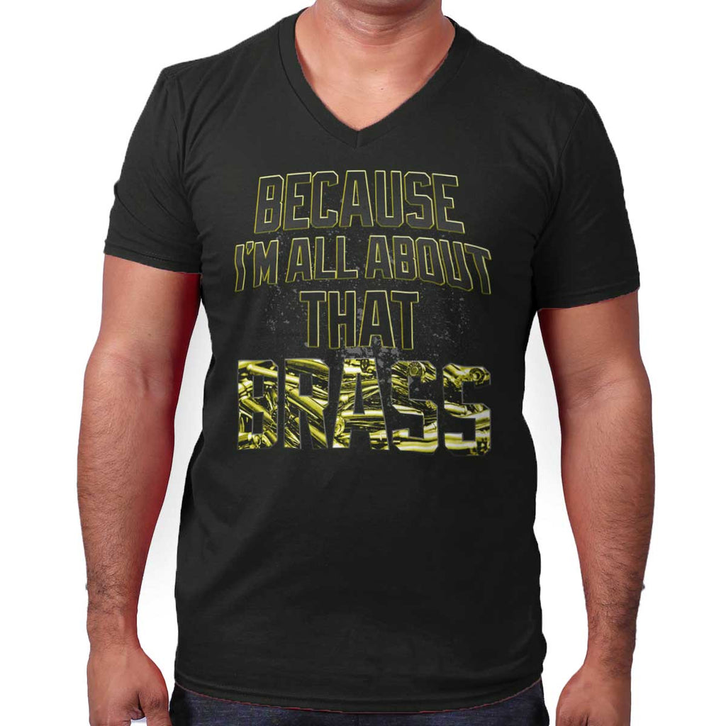 Black|All About that Brass V-Neck T-Shirt|Tactical Tees