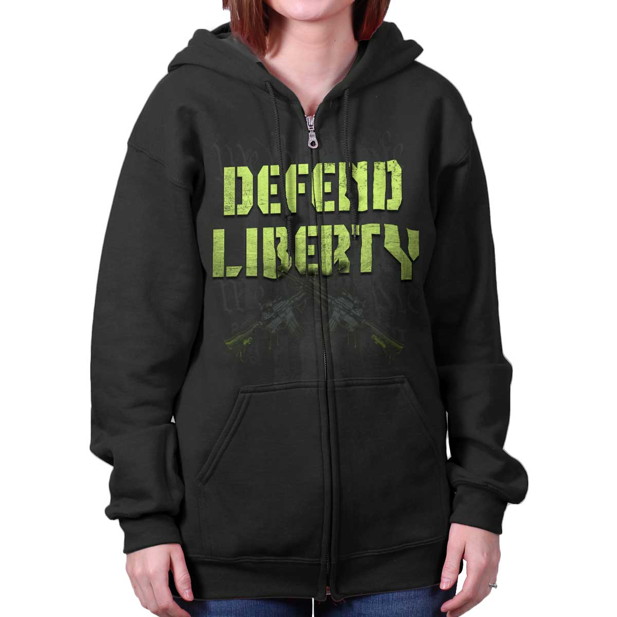 Black|Defend Liberty Zip Hoodie|Tactical Tees