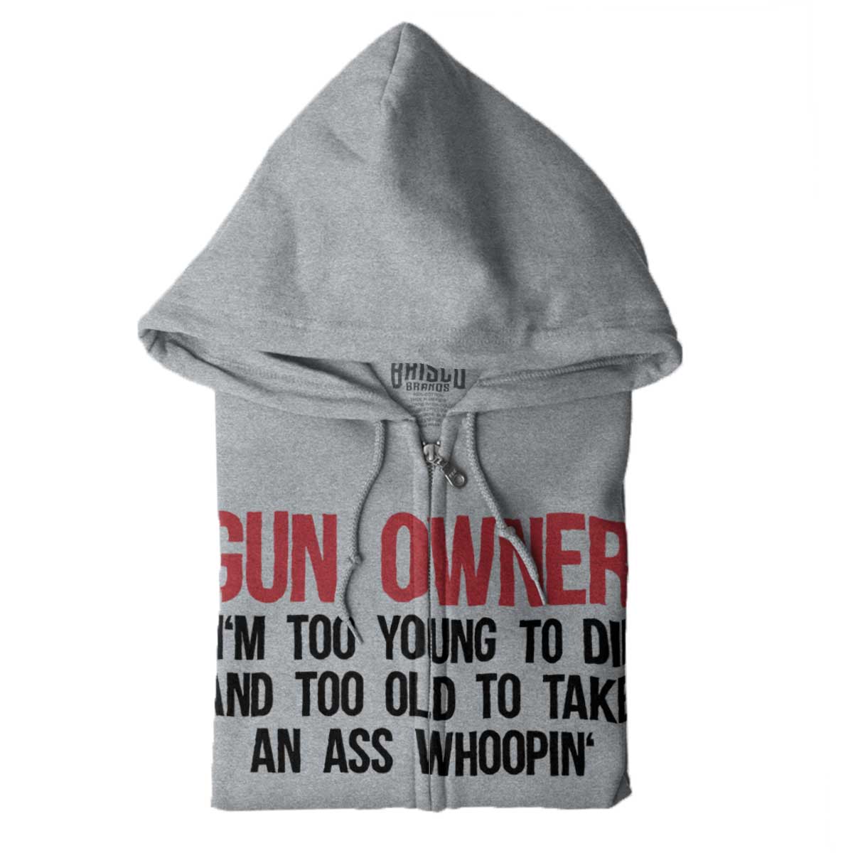 SportGrey|Gun Owner Too Young Zip Hoodie|Tactical Tees