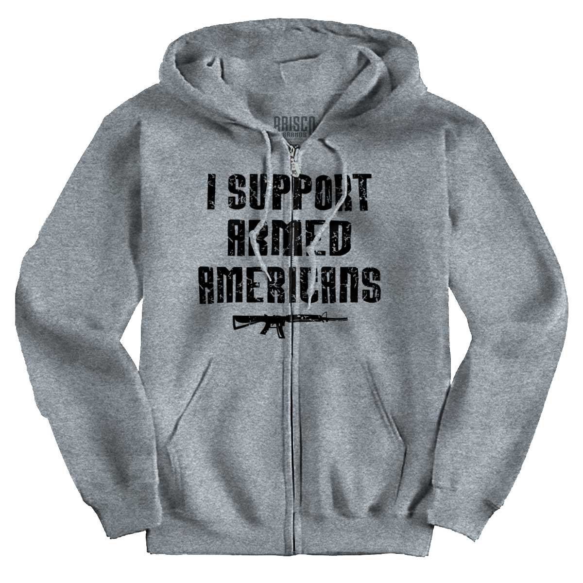 SportGrey1|Support Armed Americans Zip Hoodie|Tactical Tees