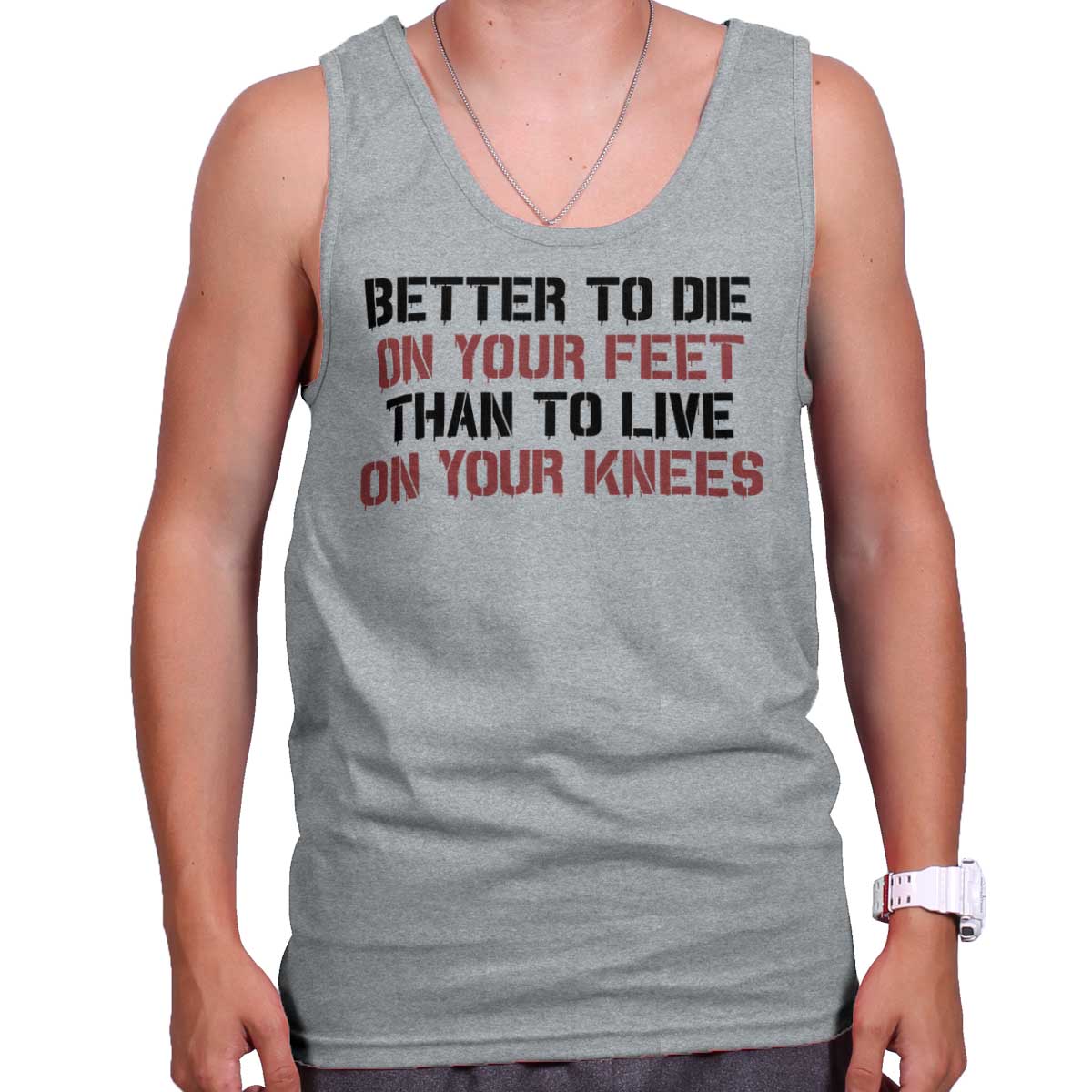 SportGrey|Die on Your Feet Tank Top|Tactical Tees