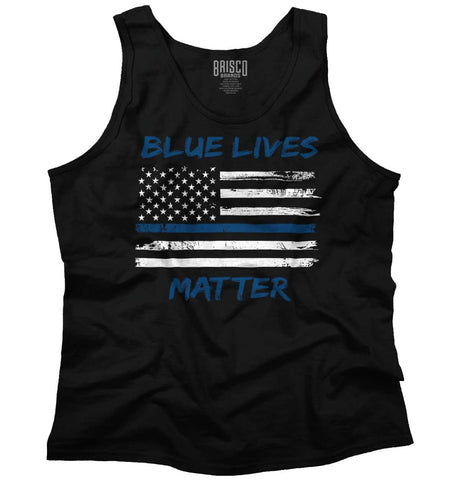 Black|Blue Lives Matter Horizontal Tank Top|Tactical Tees