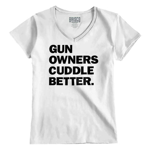 White|Cuddle Better Junior Fit V-Neck T-Shirt|Tactical Tees