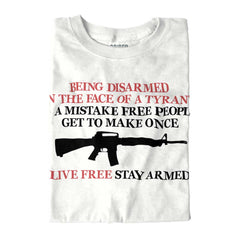 White|Live Free Stay Armed Sleeveless T-Shirt|Tactical Tees