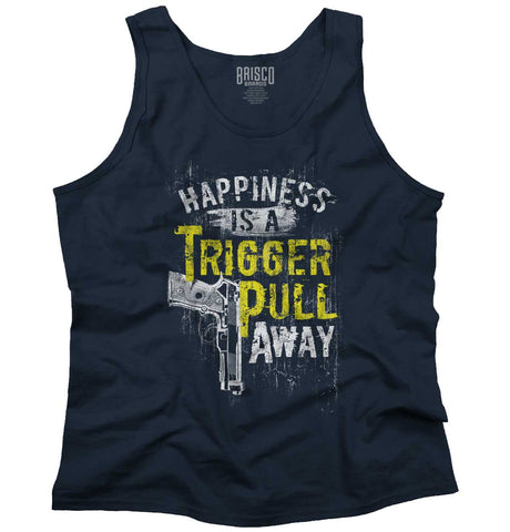 Navy|Happiness is A Trigger Pull Away Tank Top|Tactical Tees