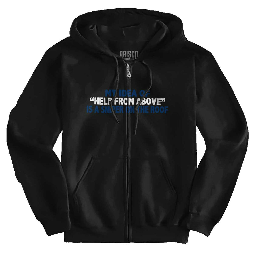 Black1|Help From Above Zip Hoodie|Tactical Tees