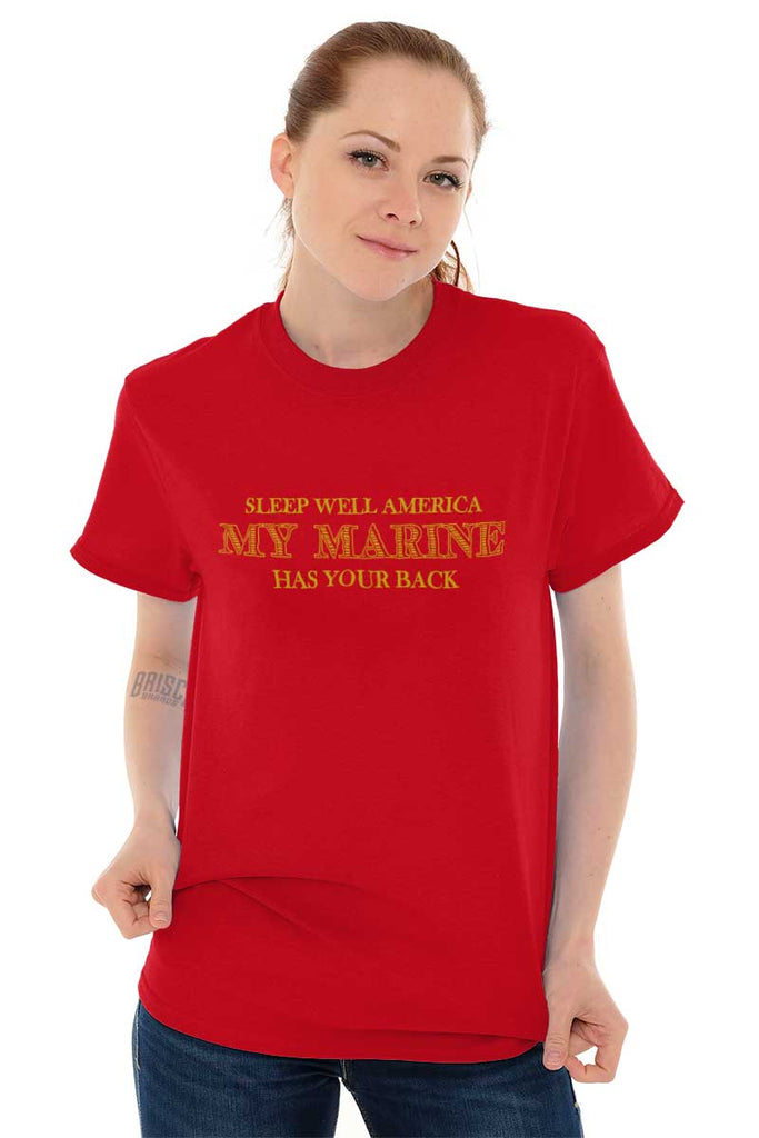 Female_Red2|This Marine Has Your Back T-Shirt|Tactical Tees