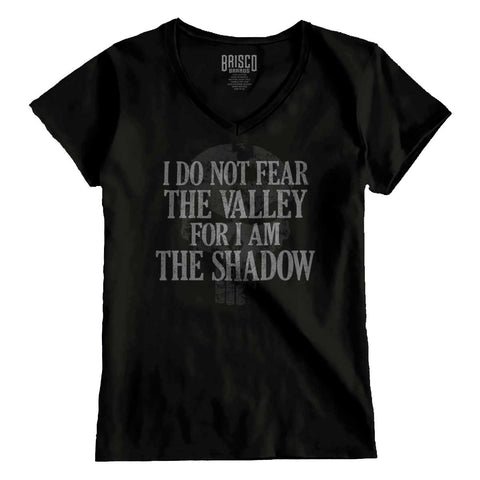 Black|I Am the Shadow Junior Fit V-Neck T-Shirt|Tactical Tees