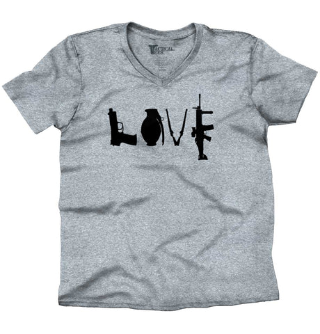 SportGrey|Gun Love V-Neck T-Shirt|Tactical Tees