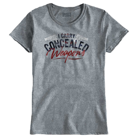 SportGrey|I Carry Concealed Weapons Ladies T-Shirt|Tactical Tees