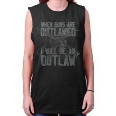 Black|Outlaw Sleeveless T-Shirt|Tactical Tees