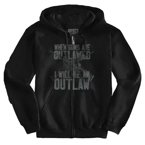 Black|Outlaw Zip Hoodie|Tactical Tees