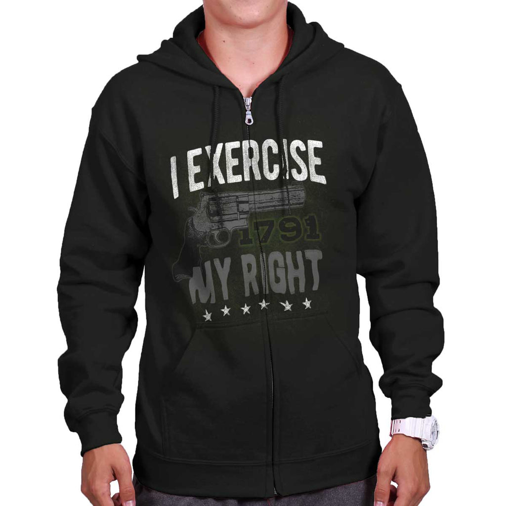 Black|I exercise My Right Zip Hoodie|Tactical Tees