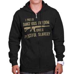 Black|Peaceful Slavery Zip Hoodie|Tactical Tees