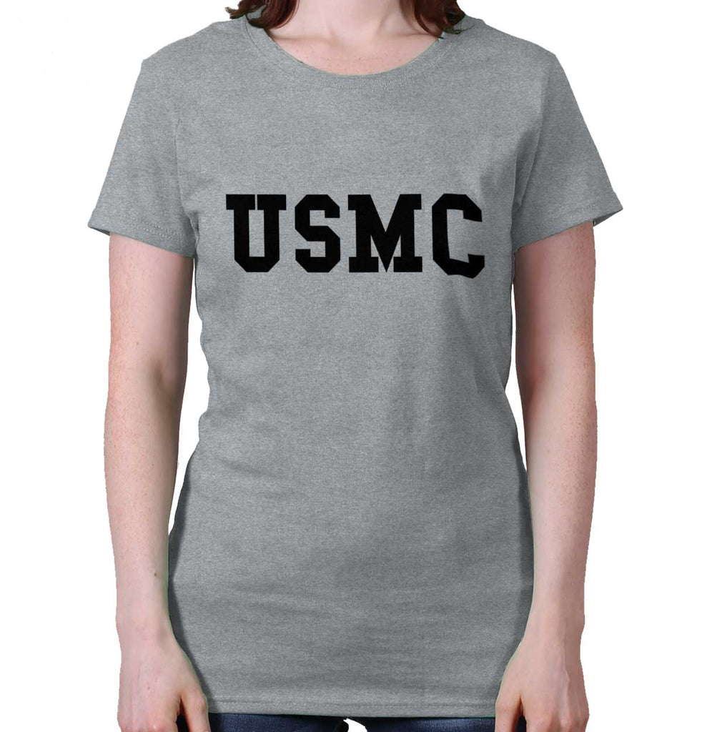 SportGrey|USMC Logo Ladies T-Shirt|Tactical Tees