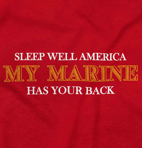 CherryRed2|This Marine Has Your Back Junior Fit V-Neck T-Shirt|Tactical Tees