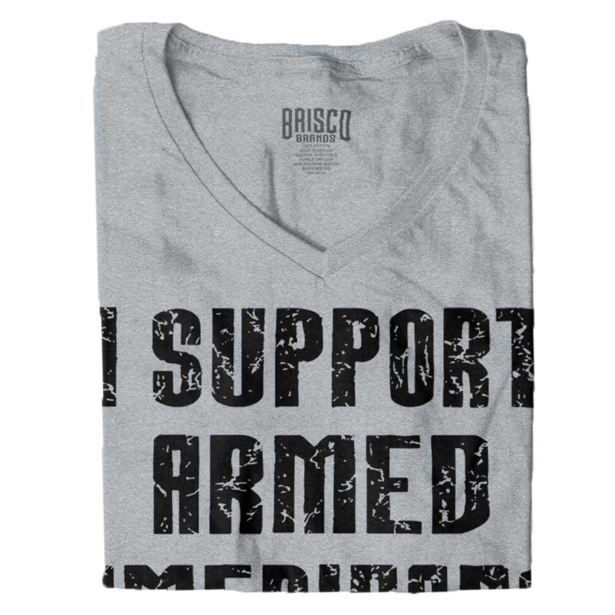 SportGrey|Support Armed Americans Junior Fit V-Neck T-Shirt|Tactical Tees