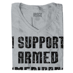 SportGrey|Support Armed Americans Junior Fit V-Neck T-Shirt|Tactical Tees