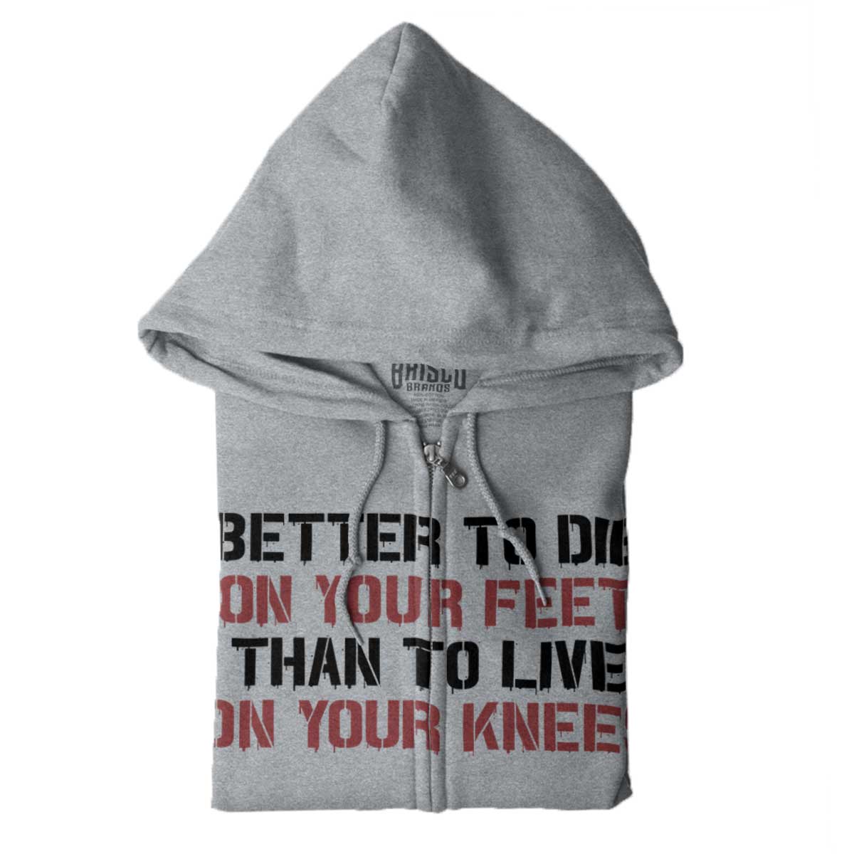 SportGrey|Die on Your Feet Zip Hoodie|Tactical Tees