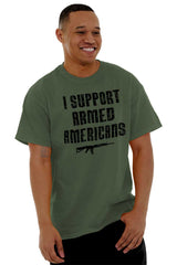 Male_MilitaryGreen1|Support Armed Americans T-Shirt|Tactical Tees