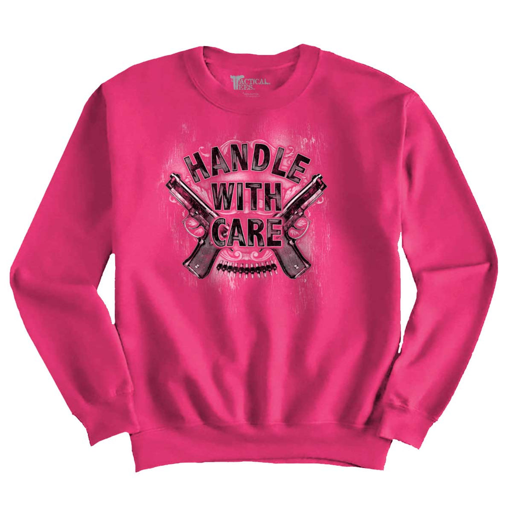 Heliconia1|Handle With Care Crewneck Sweatshirt|Tactical Tees
