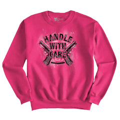 Heliconia1|Handle With Care Crewneck Sweatshirt|Tactical Tees