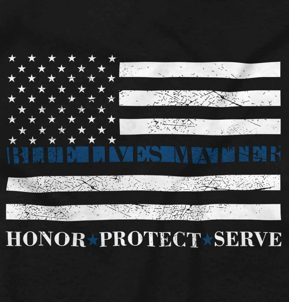 Black2|Blue Lives Matter Honor Zip Hoodie|Tactical Tees