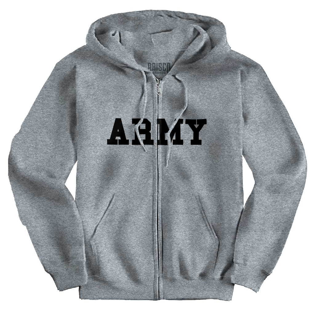 Army zip hot sale up hooded sweatshirt