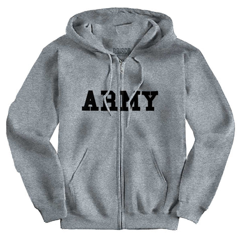 SportGrey|Army Logo Zipper Hoodie|Tactical Tees
