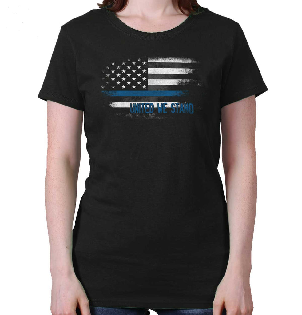 Black|Blue Lives Matter Fade Ladies T-Shirt|Tactical Tees