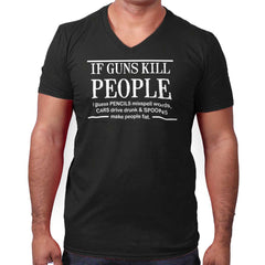 Black|If Guns Kill V-Neck T-Shirt|Tactical Tees