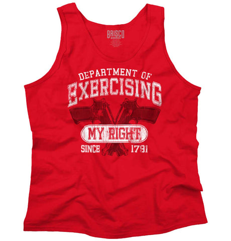 Red|DepartMalet of Exercising My Right Tank Top|Tactical Tees