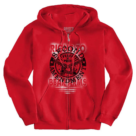 Red|Right To Bear Arms  AMaledMalet Zip Hoodie|Tactical Tees