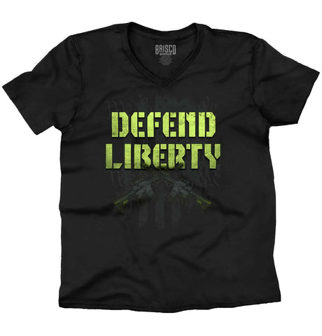 Black|Defend Liberty V-Neck T-Shirt|Tactical Tees
