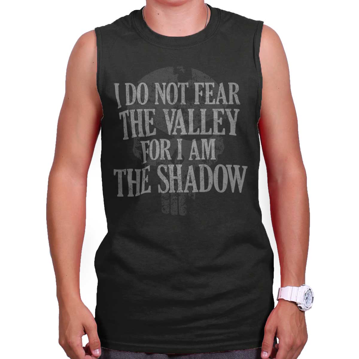 Black|I Am the Shadow Sleeveless T-Shirt|Tactical Tees