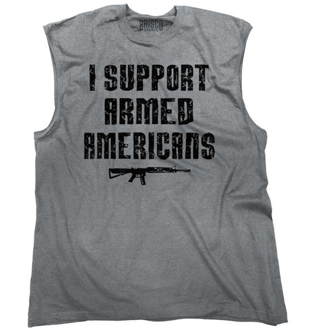 SportGrey|Support Armed Americans Sleeveless T-Shirt|Tactical Tees